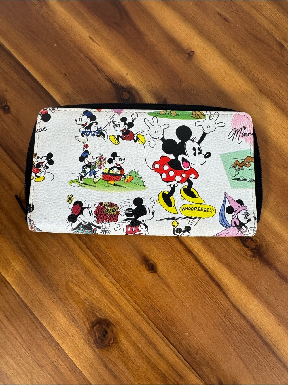 Disney Black Zip Wallet with Gray Interior